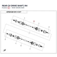 REAR CV DRIVE SHAFT, RH product image