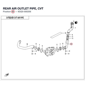 REAR AIR OUTLET PIPE, CVT product image