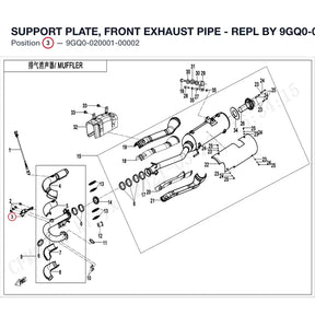 SUPPORT PLATE, FRONT EXHAUST PIPE - REPL BY 9GQ0-020001-00003 product image