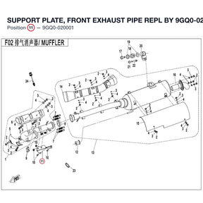 SUPPORT PLATE, FRONT EXHAUST PIPE REPL BY 9GQ0-020001-00002 product image