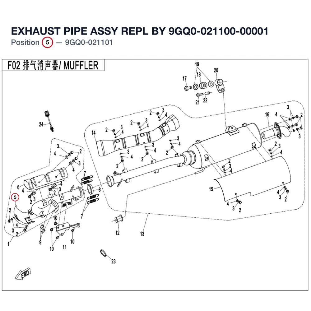 EXHAUST PIPE ASSY REPL BY 9GQ0-021100-00001 product image