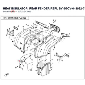 HEAT INSULATOR, REAR FENDER REPL BY 9GQV-043032-7400 product image