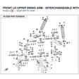 FRONT LH UPPER SWING ARM - INTERCHANGEABLE WITH 9GQ0-050110 product image