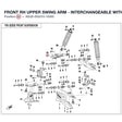 FRONT RH UPPER SWING ARM product image