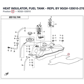 HEAT INSULATOR, FUEL TANK - REPL BY 9GQV-120010-2700 product image