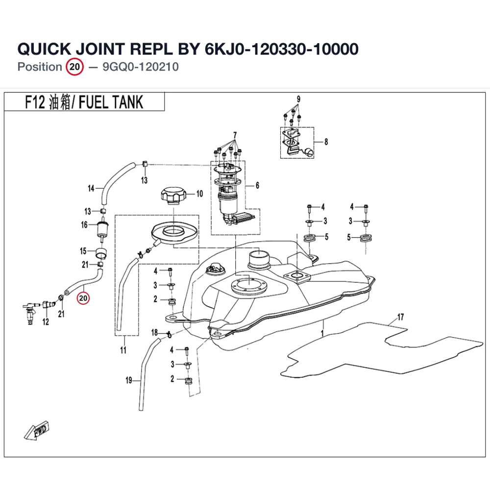 QUICK JOINT REPL BY 6KJ0-120330-10000 product image
