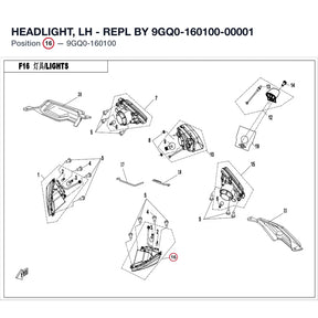 HEADLIGHT, LH - REPL BY 9GQ0-160100-00001 product image