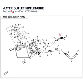 WATER OUTLET PIPE, ENGINE product image
