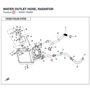 WATER OUTLET HOSE, RADIATOR product image