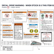 DECAL, DRIVE WARNING - WHEN STOCK IS 0 THIS ITEM IS NO LONGER AVAILABLE product image
