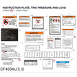 INSTRUCTION PLATE, TIRE PRESSURE AND LOAD product image
