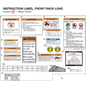 INSTRUCTION LABEL, FRONT RACK LOAD product image