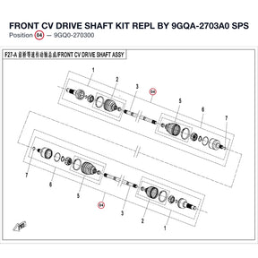 FRONT CV DRIVE SHAFT KIT REPL BY 9GQA-2703A0 product image
