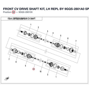 FRONT CV DRIVE SHAFT KIT, LH REPL BY 9GQS-2801A0 product image