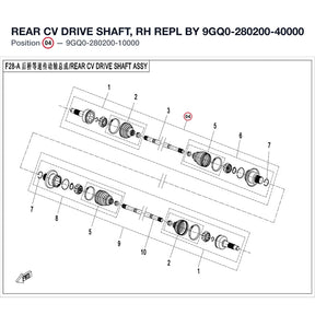 REAR CV DRIVE SHAFT, RH REPL BY 9GQ0-280200-40000 product image