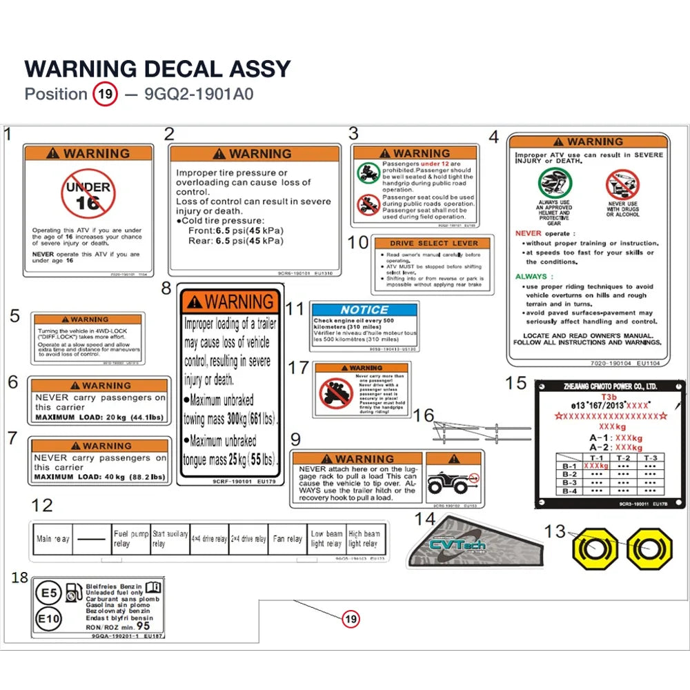 WARNING DECAL ASSY product image