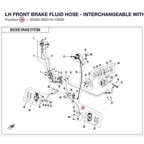 LH FRONT BRAKE FLUID HOSE - INTERCHANGEABLE WITH 9GQA-080110-00001 product image
