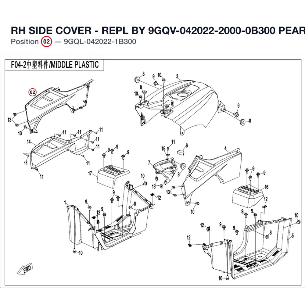 RH SIDE COVER - REPL BY 9GQV-042022-2000-0B300 product image