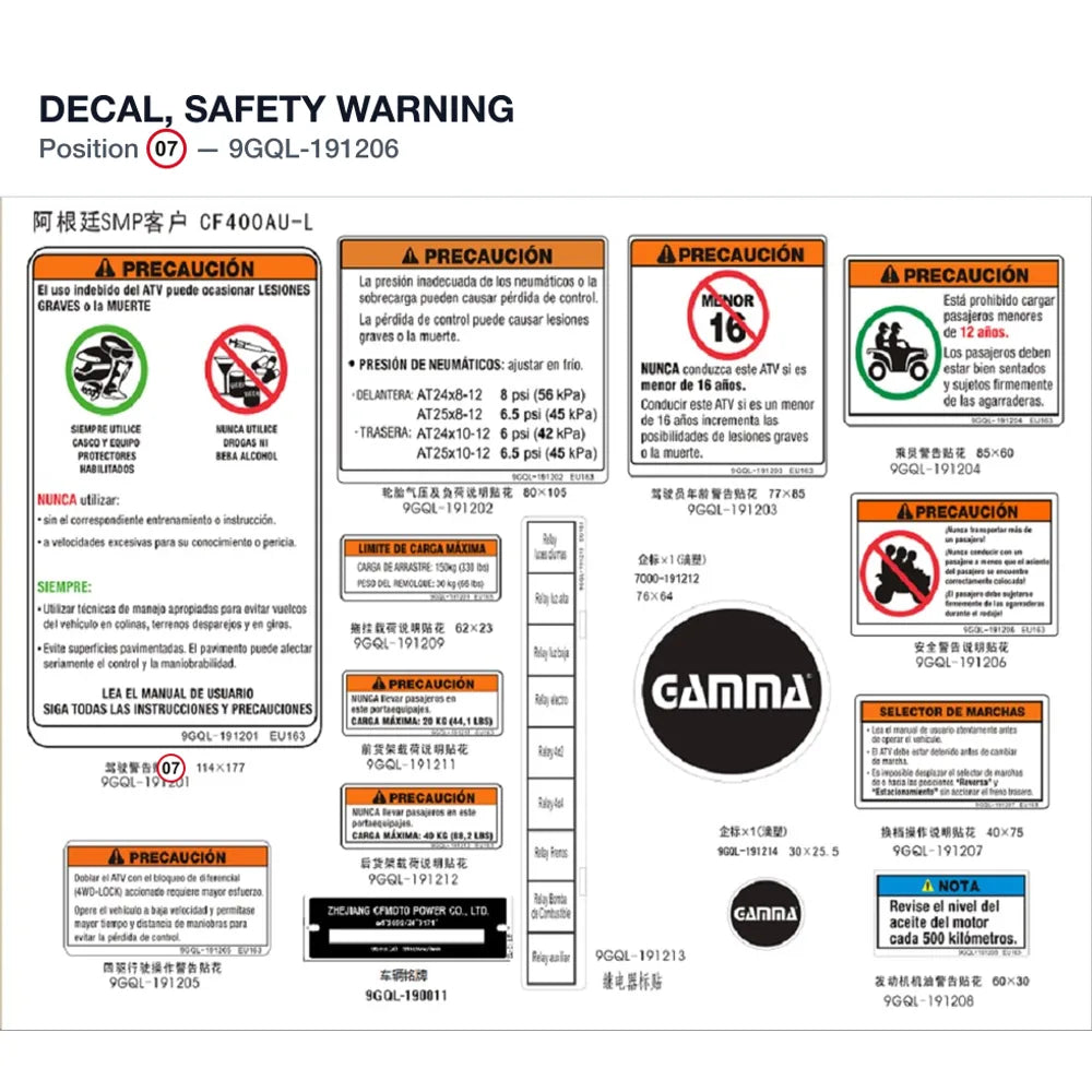 DECAL, SAFETY WARNING product image