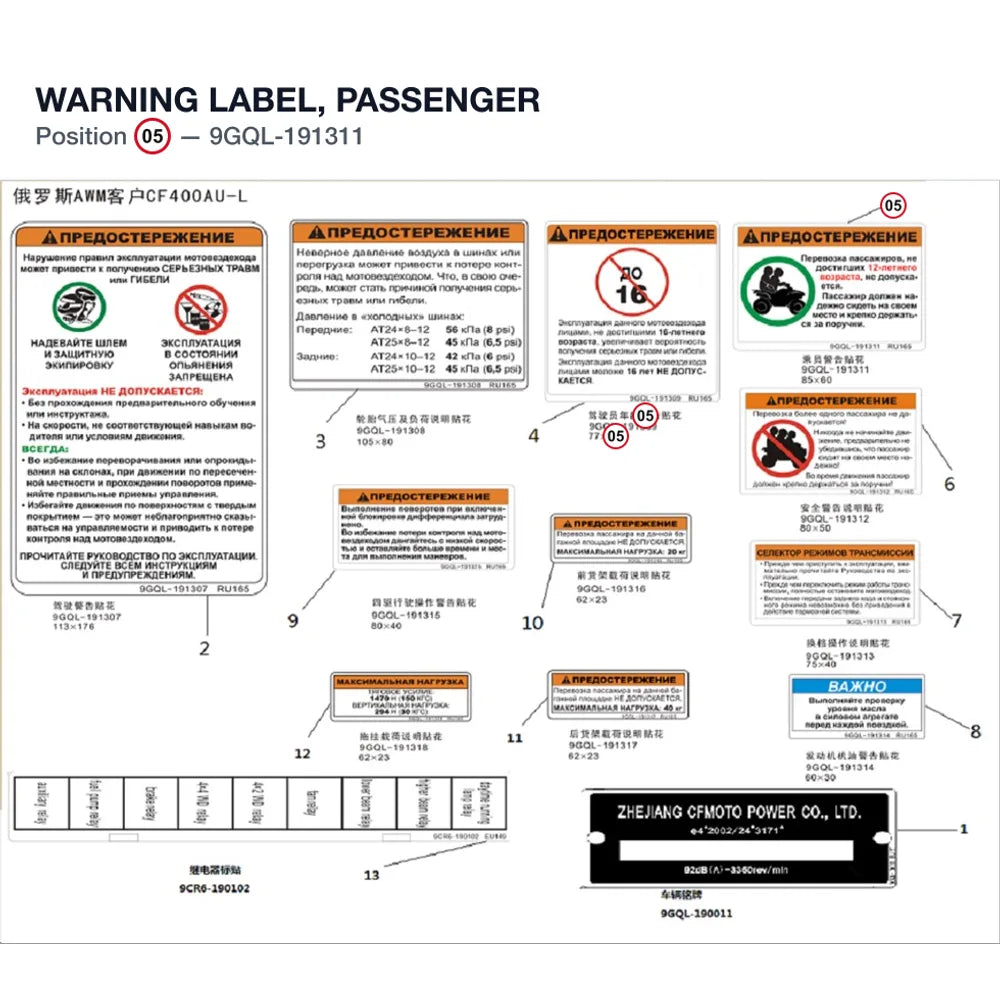 WARNING LABEL, PASSENGER product image