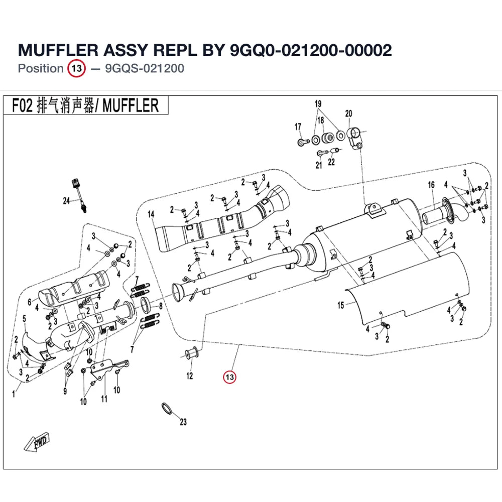 MUFFLER ASSY REPL BY 9GQ0-021200-00002 product image
