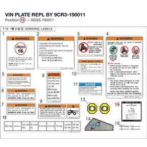 VIN PLATE REPL BY 9CR3-190011 product image