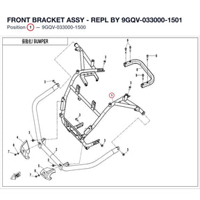FRONT BRACKET ASSY - REPL BY 9GQV-033000-1501 product image