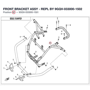 FRONT BRACKET ASSY - REPL BY 9GQV-033000-1502 product image
