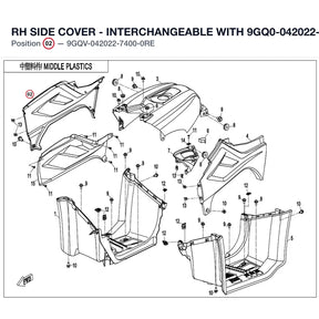 RH SIDE COVER - INTERCHANGEABLE WITH  9GQ0-042022-1RE00 product image