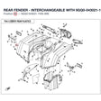 REAR FENDER - INTERCHANGEABLE WITH  9GQ0-043021-1RE00 product image