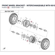 FRONT WHEEL BRACKET - INTERCHANGEABLE WITH  9010-070001-1000 - REPL BY 9GQV-070001-1401 product image