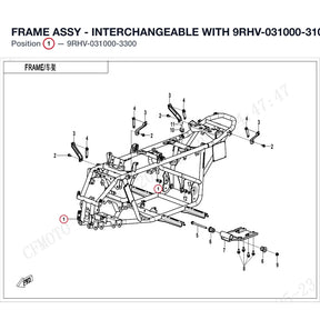 FRAME ASSY - INTERCHANGEABLE WITH 9RHV-031000-3100-01 - REPL BY 9RHV-031000-3301 product image