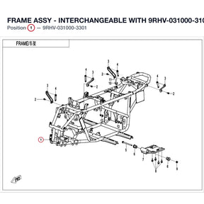 FRAME ASSY - INTERCHANGEABLE WITH 9RHV-031000-3100 product image