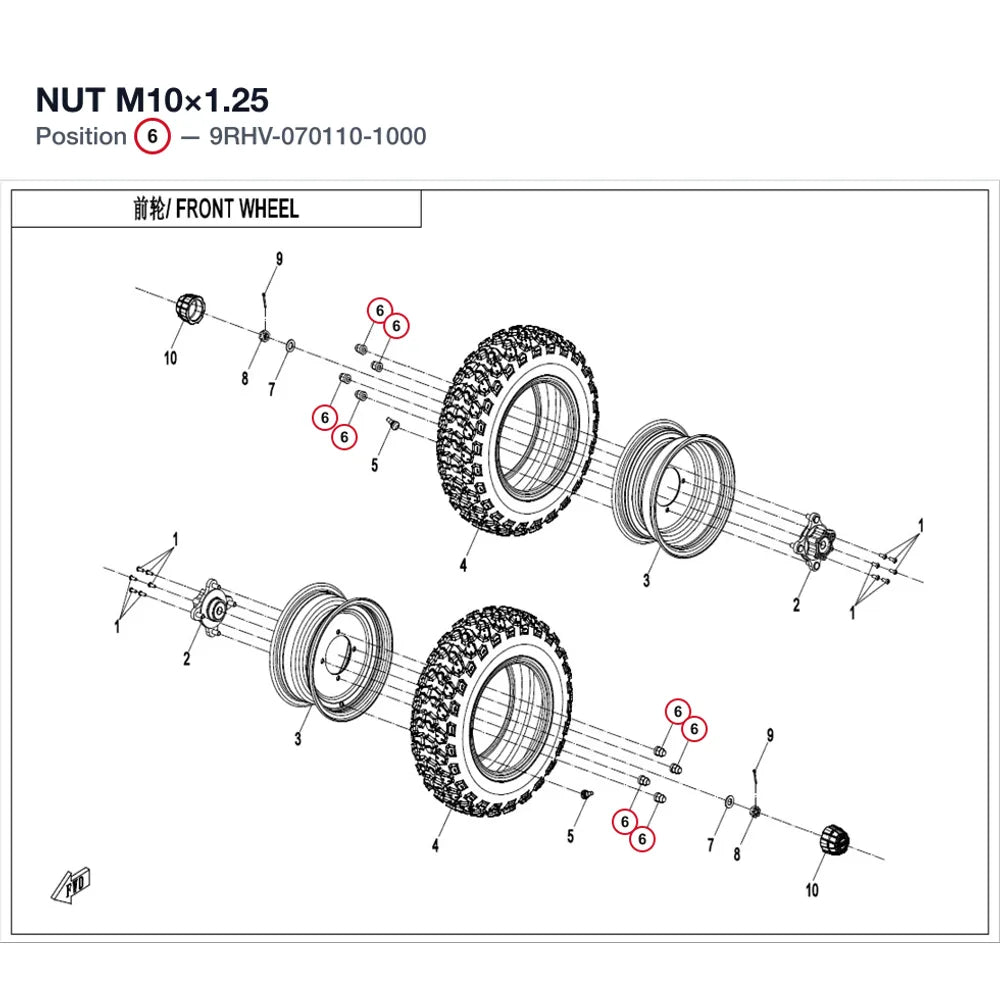 NUT M10×1.25 product image