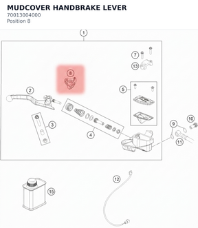 Diagram preview: MUDCOVER HANDBRAKE LEVER (70013004000)