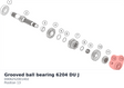 Diagram preview: Grooved ball bearing 6204 DU J (0006252001402)