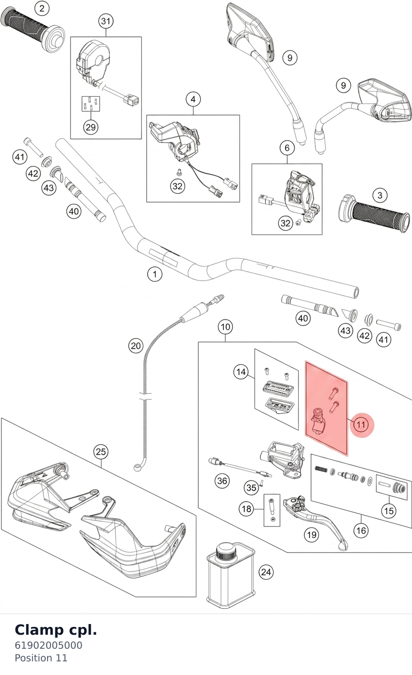 Diagram preview: Clamp cpl. (61902005000)