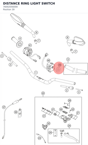 Diagram preview: DISTANCE RING LIGHT SWITCH (76002056000)