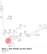 Diagram preview: SELF L. NUT M10X1,25 H11 WS17 (J982101253)