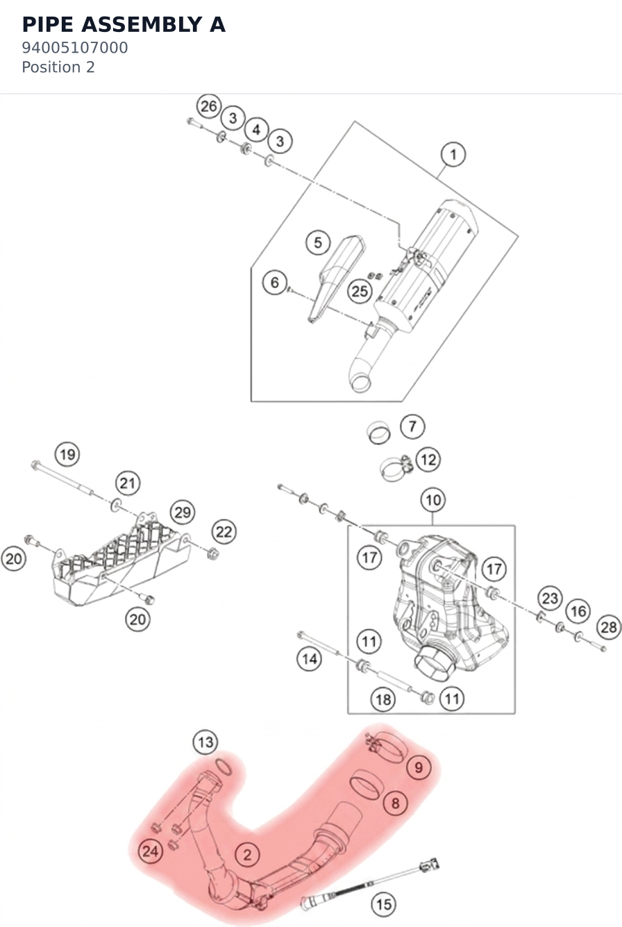 Diagram preview: PIPE ASSEMBLY A (94005107000)