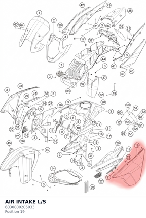 Diagram preview: AIR INTAKE L/S (6030800205033)