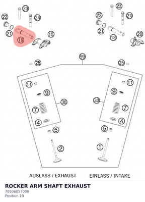 Diagram preview: ROCKER ARM SHAFT EXHAUST (78936057000)