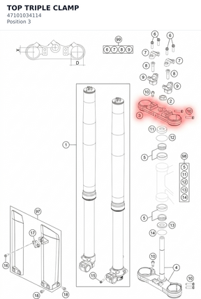 Diagram preview: TOP TRIPLE CLAMP (47101034114)