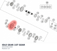 Diagram preview: IDLE GEAR 1ST GEAR (A41033011000)