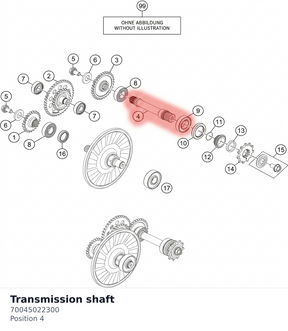 Diagram preview: Transmission shaft (70045022300)
