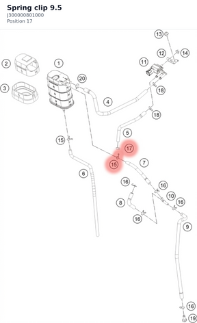 Diagram preview: Spring clip 9.5 (J300000801000)