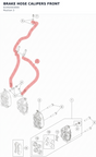 Diagram preview: BRAKE HOSE CALIPERS FRONT (61442003000)