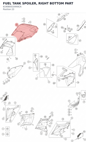 Diagram preview: FUEL TANK SPOILER, RIGHT BOTTOM PART (61908051044ACA)