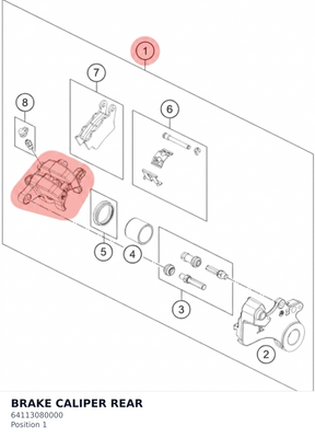 Diagram preview: BRAKE CALIPER REAR (64113080000)