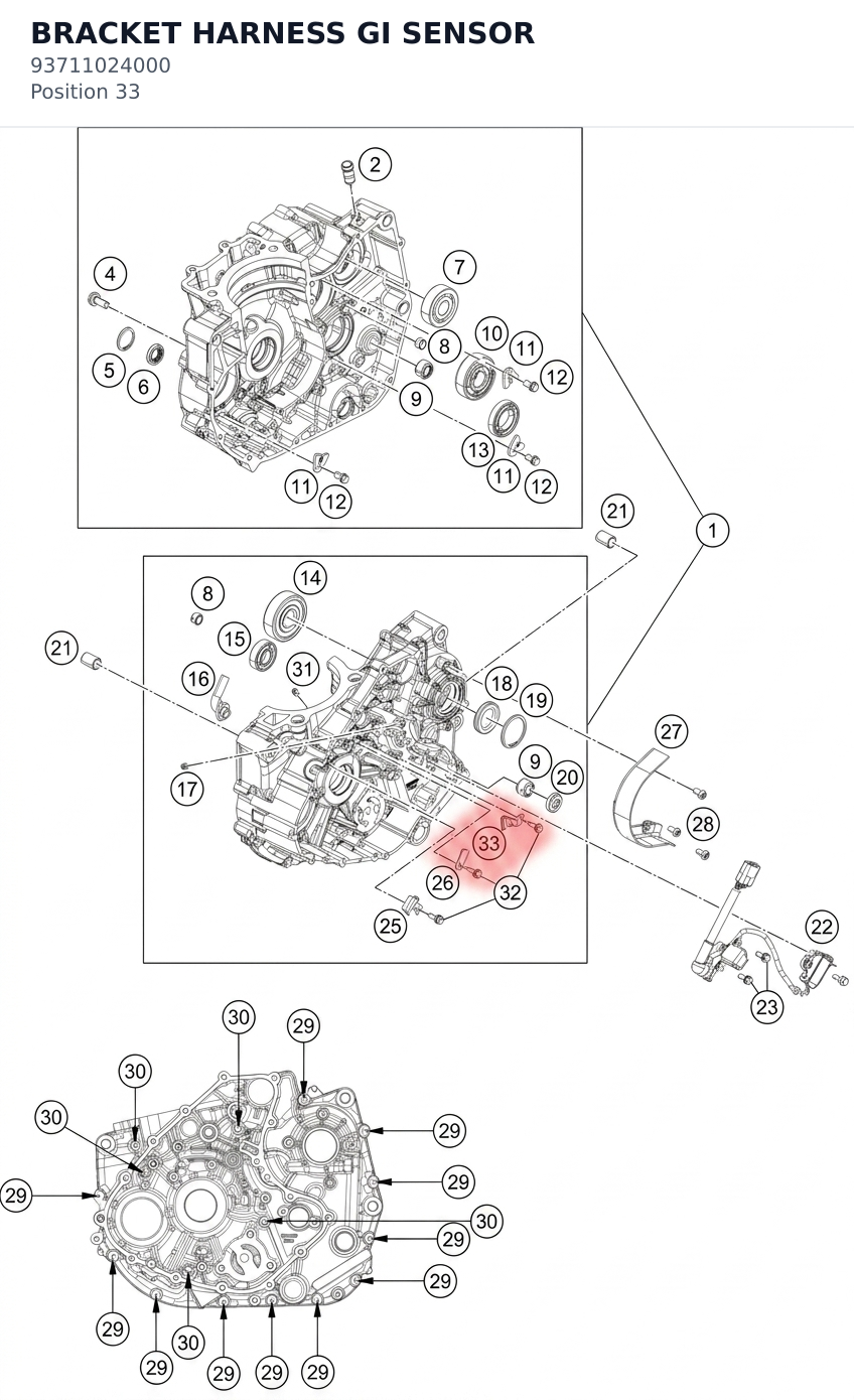 Diagram preview: BRACKET HARNESS GI SENSOR (93711024000)